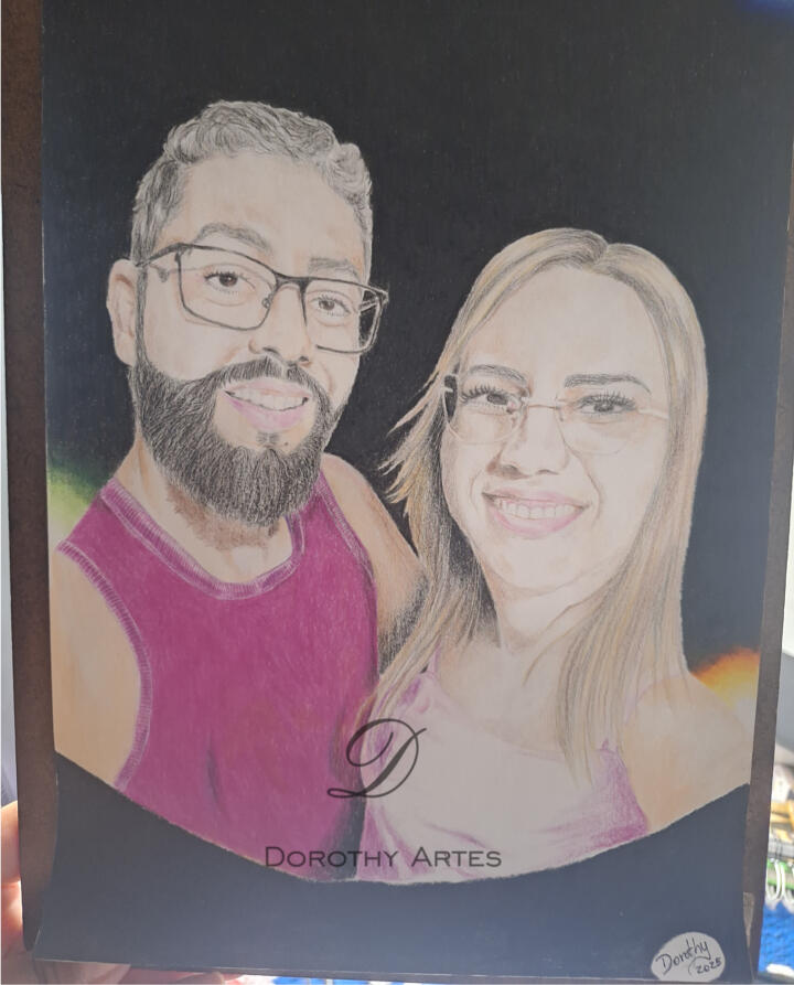 Portrait made with colored pencils Portrait made with colored pencils