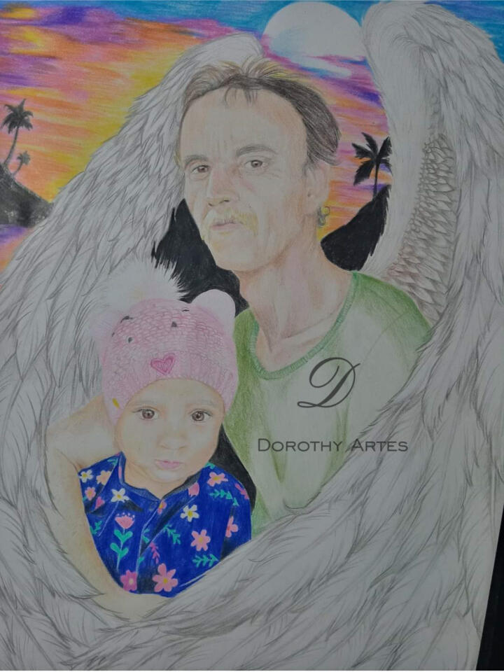 Portrait made with colored pencils Portrait made with colored pencils