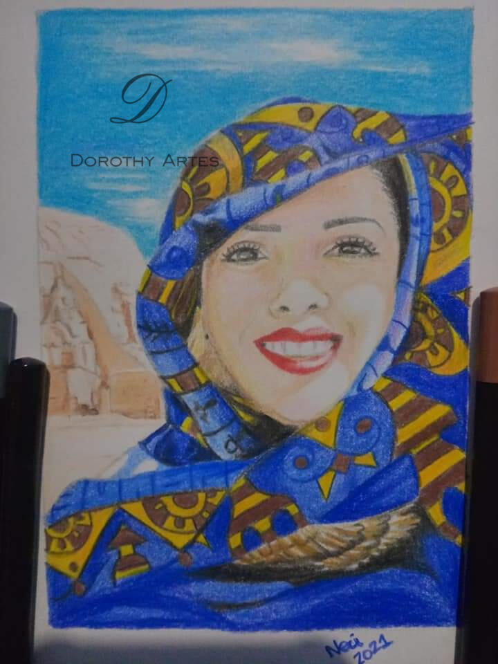 Portrait made with colored pencils Portrait made with colored pencils