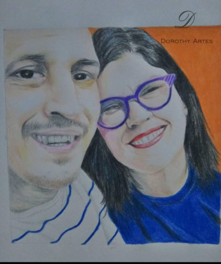 Portrait made with colored pencils Portrait made with colored pencils